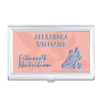 Peach Faded Blue Flourished Fitness & Nutrition Business Card Case