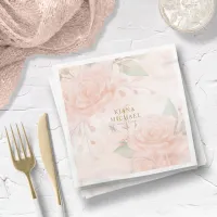 Soft Blush Roses V1 ID828 Paper Dinner Napkins