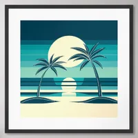 Coastal Vector Art Framed Art