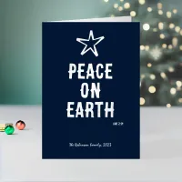 Christmas Star of Wonder Peace on Earth Elegant Foil Holiday Card