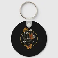 Cottagecore Goblincore Fairycore Graphic Flower Bu Keychain