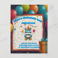 Birthday invitations party times Postcards