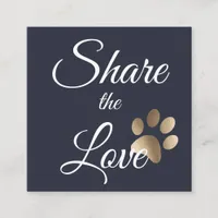 Gold And Navy Paw Print Animal Referral Card