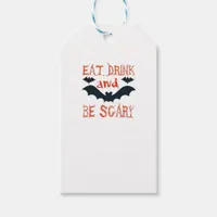 Eat Drink And Be Scary Halloween Bats Party Hallow Gift Tags