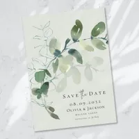 Modern Eucalyptus Typography Wedding Save The Date