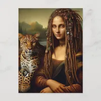 Mona and her Leopard Postcard