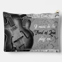 Grey Guitar Music Personalized Travel Accessory Ba Accessory Pouch