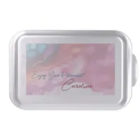 Enjoy Your Retirement Pastel Fluid Colors Cake Pan