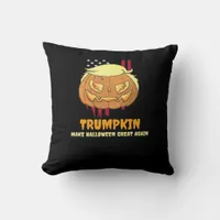 Halloween Pumpkin, Halloween-Trumpkin  Throw Pillow