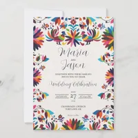Mexican Otomi Tenangos Fiesta Folk Art Wedding Invitation