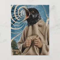The Surreal Sceaming Black Bird Person Postcard