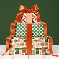 Retro Gift Box Pattern Cute Holiday Christmas Wrapping Paper Sheets