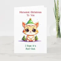 Kawaii Christmas Kitten and Happy New Year Card