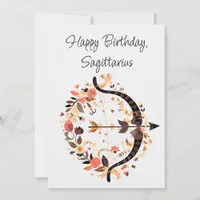 Sagittarius Archer Zodiac Boho Birthday Flat Card