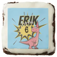 Roar-some Dino Birthday Party Cartoon Dinosaur Brownie