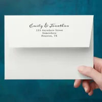 Black Script Serif Name Return address wedding Envelope