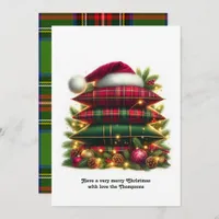 Elegant Tartan Christmas Cozy Plaid Pillows Holiday Card