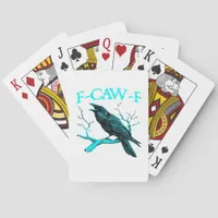 Crow F-Caw-F Funny Bird Retro Design Creative Styl Poker Cards