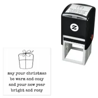 Simple Line Art Gift Christmas Warm Cozy Quote Self-inking Stamp