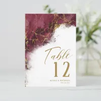 Marble Glitter Wedding Burgundy Gold ID644 Invitation