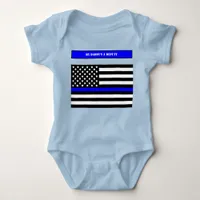 [Thin Blue Line] Back the Blue Police Officer SVG Baby Bodysuit