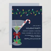 Starry Night Christmas Holiday Cocktail Party Invitation