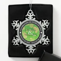 Elegant 66th Titanite Wedding Anniversary Snowflake Pewter Christmas Ornament