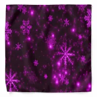 Deep Purple Bright Snowflakes Holidays Large Bandana