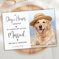 My Human's Are Getting Married Pet Dog Photo Invitation