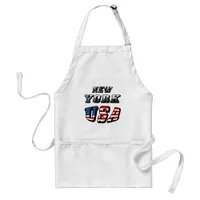 New York Picture and USA Flag Text Adult Apron