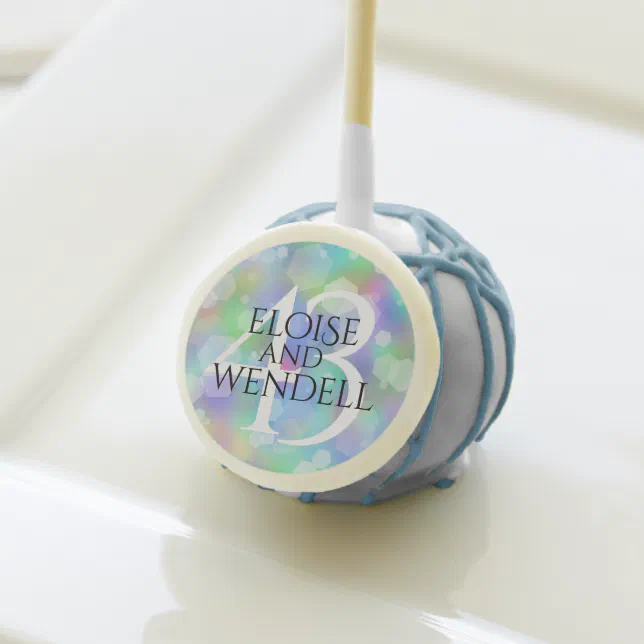 Elegant 43rd Opal Wedding Anniversary Celebration Cake Pops