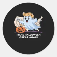 Funny Halloween Boo, Pumpkin Trumpkin, Make Hallow Classic Round Sticker