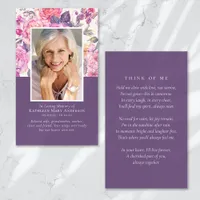 Peony Floral Memorial Prayer Card