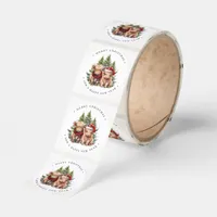 Cozy Highland Cow Farm Animals Merry Christmas  Classic Round Sticker