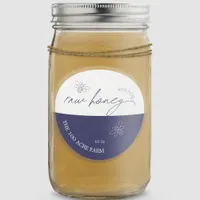 Navy & White Modern Apiary Raw Honey Classic Round Sticker