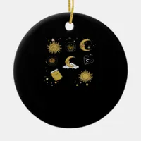 Whimsigoth Sun Moon Witchy Classic Ceramic Ornament