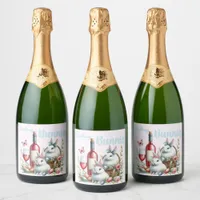 Drinking Bunnies Easter Sparkling Wine Label