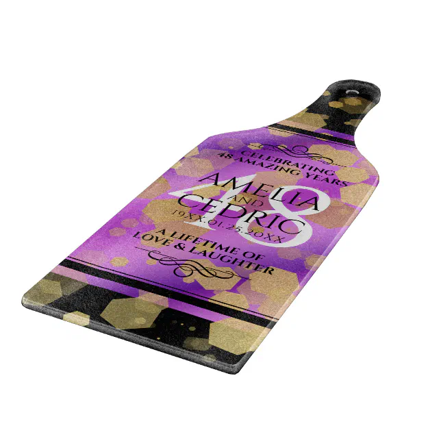 Elegant 48th Amethyst Wedding Anniversary Cutting Board