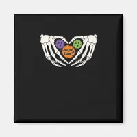 Funny Pickle Halloween Skeleton Hands Heart Pumpki Magnet
