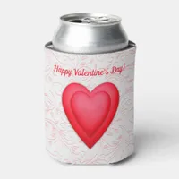 Valentine's Day Fancy Red Hearts Can Cooler