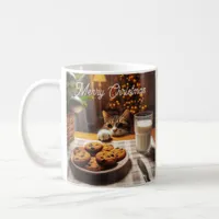 Cute Tabby Cat Reaching for Cookies Christmas Coffee Mug