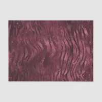 Burgundy Glam Foil Glitter Tiger Stripes Tissue Paper