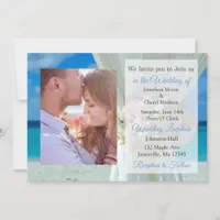 Oceanic Beach Themed Photo Wedding Invites