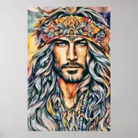 Psychedelic Art of Bohemian Man Poster