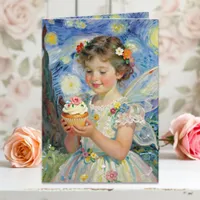 Pretty Little Fairy Girl & Butterfly Birthday Card