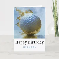 *~*  Smoke Blue AP94 Golf Ball  Birthday Card