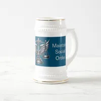 Grey Scales of Justice Attorney Office on Blue | Beer Stein