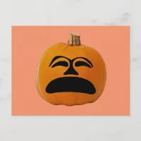 Jack o' Lantern Unhappy Face, Halloween Pumpkin Postcard