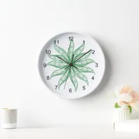 Clock - Feather Blossom in Green