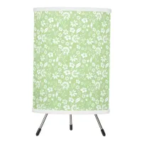 Girly Mint Green Tropical Flowers Spring Garden Tripod Lamp